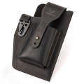 HUMERPAUL Retro Keychain Wears Belt Leather Mobile Phone Bag Men Waist Bag(Black)