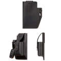 HUMERPAUL Retro Keychain Wears Belt Leather Mobile Phone Bag Men Waist Bag(Black)