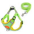 Pet Dog Harness Reflective Anti-break-off Vest-style Leash, Color: Suede Green(XS)