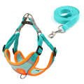 Pet Dog Harness Reflective Anti-break-off Vest-style Leash, Color: Suede Cyan(XS)