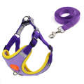 Pet Dog Harness Reflective Anti-break-off Vest-style Leash, Color: Suede Purple(L)