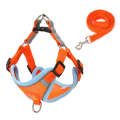 Pet Dog Harness Reflective Anti-break-off Vest-style Leash, Color: Mesh Orange(M)