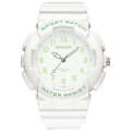 SANDA Small Fresh Digital All-match Waterproof Luminous Student Watch(White Green)