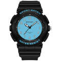 SANDA Small Fresh Digital All-match Waterproof Luminous Student Watch(Black Blue)