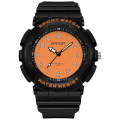 SANDA Small Fresh Digital All-match Waterproof Luminous Student Watch(Black Orange)