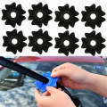 4sets Car Universal Wiper Hole Protective Cover PVC Dustproof Snowproof Wiper Pad(Black Big Hole)