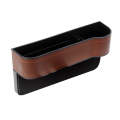 Car Seat Gap Interior PU Leather Storage Box Water Cup Holder(Co-pilot Brown)