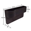 Car Seat Gap Interior PU Leather Storage Box Water Cup Holder(Principal Driver Beige)
