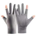 Free Code Summer Ice Silk Thin Sunscreen Gloves Fishing Non-slip Takeaway Rider Gloves(Two Finger...