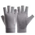 Free Code Summer Ice Silk Thin Sunscreen Gloves Fishing Non-slip Takeaway Rider Gloves(Half Finge...