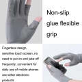 Free Code Summer Ice Silk Thin Sunscreen Gloves Fishing Non-slip Takeaway Rider Gloves(Half Finge...