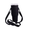 For 40oz Stanley Quencher Water Bottle Carrier Bag Sleeve With Adjustable Shoulder Strap(Black)
