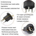 EU to Switzerland Convertible Plug With Ground Wire Travel Adaptor(Black)
