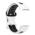 For Fitbit Charge 5 Smart Watch Sports Waterproof Two-Color Silicone Band(White Black)