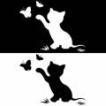 10pcs Disc Cat Reflective Scratch Body Sticker(Whit)