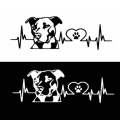 10pcs Pitbull Love Car Sticker Car Rear Modification Plate Label(White)