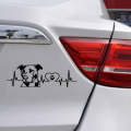 10pcs Pitbull Love Car Sticker Car Rear Modification Plate Label(Black)