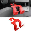 Car Double Hook Stainless Steel Rear Headrest Mobile Phone Holder(Red)