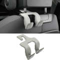 Car Double Hook Stainless Steel Rear Headrest Mobile Phone Holder(Gray)
