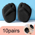 10pairs 4D Sponge Non-slip Forefoot Pad High Heels Mat(Black)