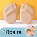 10pairs 4D Sponge Non-slip Forefoot Pad High Heels Mat(Beige)