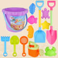 13pcs/Set Children Beach Toys Set Large Sand Shovel Bucket Sand Digging Tools Hourglass, Color: P...