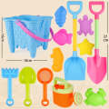 13pcs/Set Children Beach Toys Set Large Sand Shovel Bucket Sand Digging Tools Hourglass, Color: B...