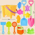 13pcs/Set Children Beach Toys Set Large Sand Shovel Bucket Sand Digging Tools Hourglass, Color: Y...