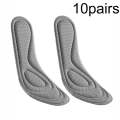 10pairs 5D Nano Antibacterial Deodorant Breathable Anti-Slip Massage Insole, Size: 35-36(Gray)