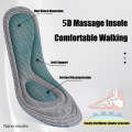 10pairs 5D Nano Antibacterial Deodorant Breathable Anti-Slip Massage Insole, Size: 45-46(Gray)