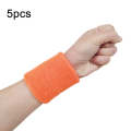 5pcs 8x8cm Women Men Solid Color Cotton Sport Sweatband Brace Wraps Guards(Orange)