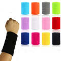 5pcs  8x8cm Women Men Solid Color Cotton Sport Sweatband Brace Wraps Guards(Yellow)