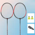 CROSSWAY 2pcs/set Adult Beginner Badminton Racket Sporting Goods, Color: AS01Black Red Upgrade