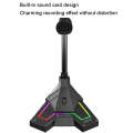 RGB Microphone Home Game Live Voice Video Microphone, Interface: USB(Black)