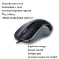 Aigo Q822 Cable Business Office Simple Mouse USB Notebook Desktop Computer Optical Universal(Black)