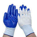 2pcs /Pair Work Safety Gloves Abrasion And Oil Resistant Nitrile Half Rubber Gloves(White And Blu...