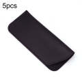 5pcs Thickened Sunglasses Pouch Portable Dustproof Storage Bag, Size: Small 157 x 65mm(Black)