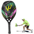 CAMEWIN 3K Carbon Fiber Beach Tennis Racket Soft EVA Tennis Paddle(Pink Green Sunwave)