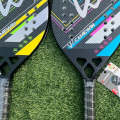 CAMEWIN 3K Carbon Fiber Beach Tennis Racket Soft EVA Tennis Paddle(Pink Green Sunwave)