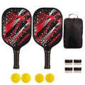 CAMEWIN  Carbon Fiber Pickleball Racket Set Include 2 Paddles+4 Balls+4 Hand Glue+1 Cover Bag(Red)