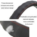 42cm Leather Truck Steering Wheel Cover(Black Red Line)