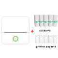 X6 200DPI Student Homework Printer Bluetooth Inkless Pocket Printer White 5 Printer Papers+5 Stic...