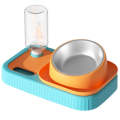 Pet Supplies Cat Food Bowl Complete Set Of Bowls For Cat Eating(Blue And Orange)