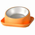 Cat And Dog Food Bowl Drinking All In One Pet Eating Slant Mouth Bowl(Orange)
