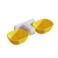 Cat And Dog Eating And Drinking Bowl Dual Use Feeding Bowls(Yellow)