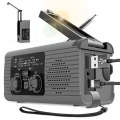 Solar Charging NOAA Emergency Weather Radio with LED Flashlight Reading Lamp, SOS Alarm(Grey)