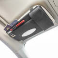 Car Tissue Box Multifunctional Hanging Sun Visor Glasses Card Holder, Model: Black