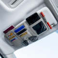 Car Sun Visor Storage Glasses Card Holder Mobile Phone Storage Bag(Zipper Gray)