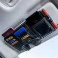 Car Sun Visor Storage Glasses Card Holder Mobile Phone Storage Bag(Zipper Black)