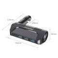 SHUNWEI SD-1920 120W PD18W+5A 3-Port USB Car Multifunctional Rotatable Fast Charger(Black)